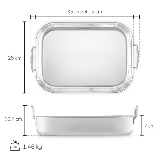 Stainless Steel Rectangular Roaster, view 2